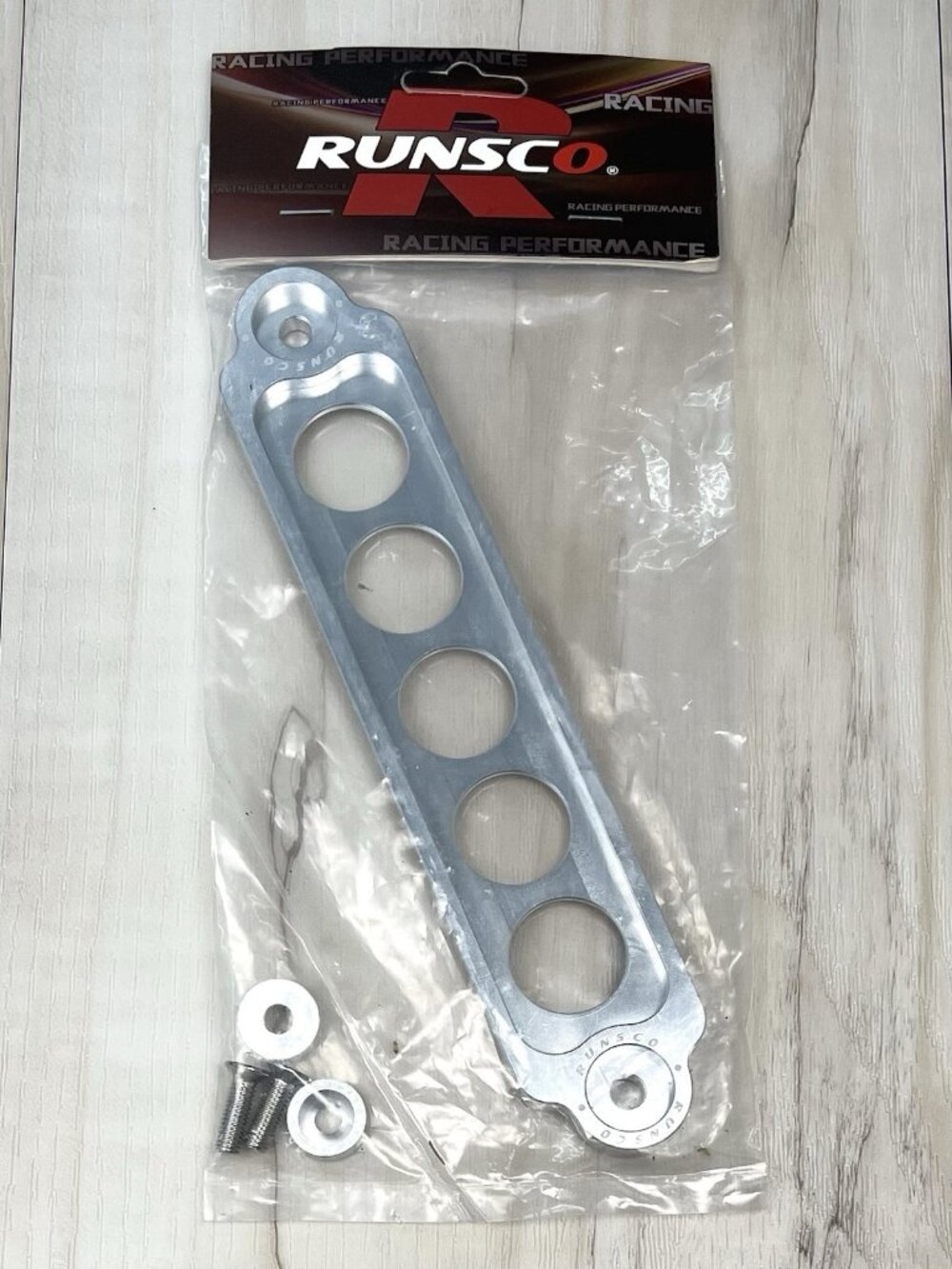 RUNSCO Racing Performance BATTERY TIE-DOWN 8.5"x1.75" Metal Silvertone NIP NEW
